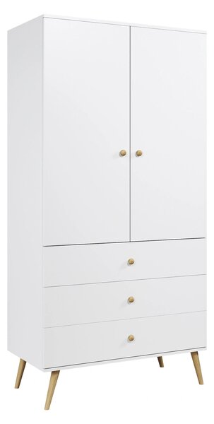 Dětská dvoudveřová skříň 100 cm NILSA - bílá / hnědá
