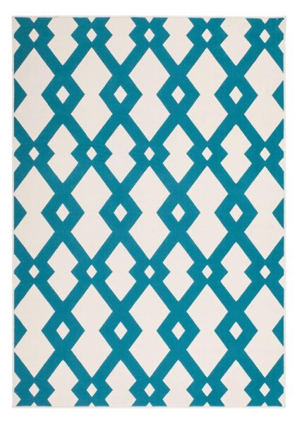 KOBEREC TKANÝ NA PLOCHO, 160/230 cm tyrkysová, béžová Kayoom - Online Only koberce & rohožky, Online Only