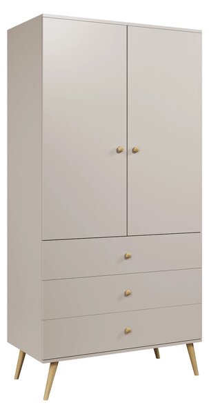 Dětská dvoudveřová skříň 100 cm NILSA - kašmír / hnědá