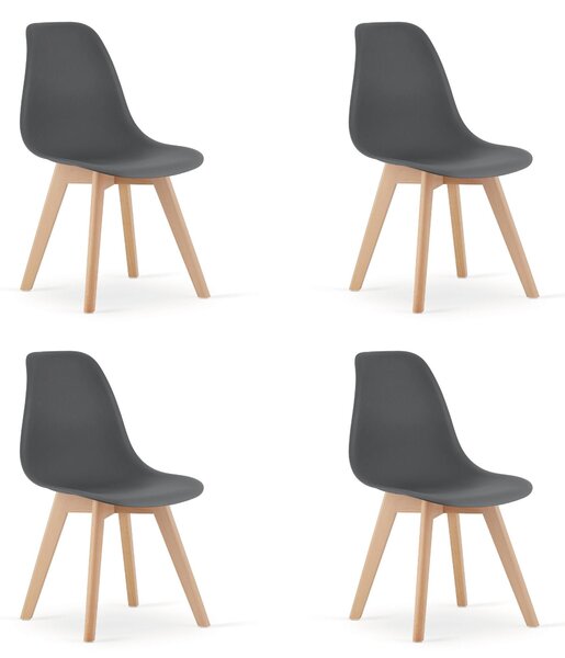 Židle KITO tmavě šedá / nohy přírodní x 4