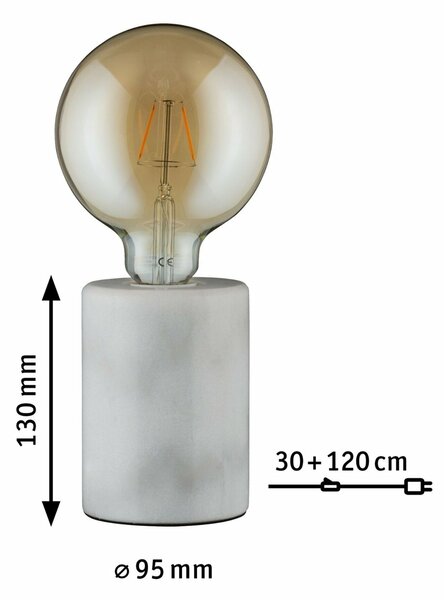 VÝPRODEJ VZORKU Paulmann stolní lampa Neordic Nordin 1-ramenné bílá/mramor 796.01 P 79601
