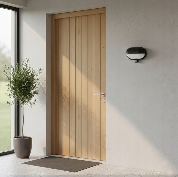 HADEX RIO venkovní nástěnné svítidlo s čidlem 1xE27/60W/230V/IP44, černá barva