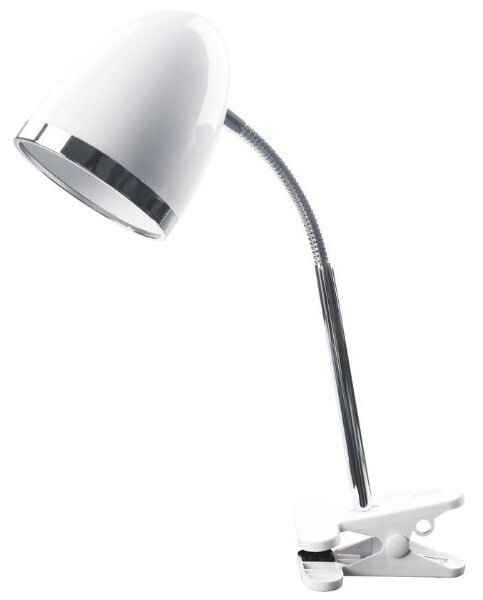 Stolní lampa s klipem, závit E27, bílá