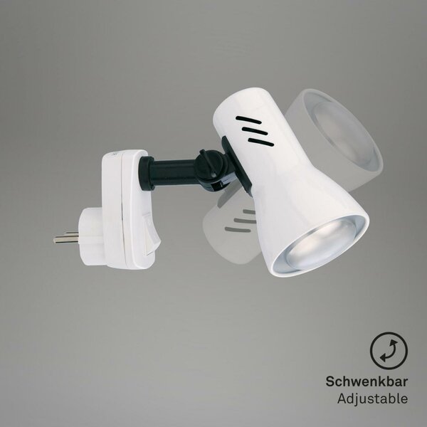 BRILONER Svítidlo do zásuvky SCHUKO 10,5 cm 1x E14 25W bílé BRI 2763016P