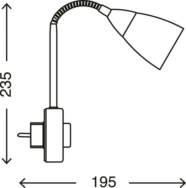 BRILONER Flexibilní svítidlo do zásuvky 23,5 cm E14 25W matný nikl BRI 2491012P