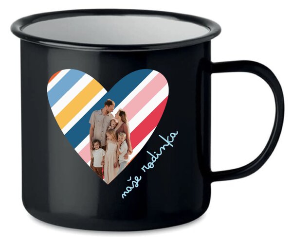 Personalizovaný retro plecháček s výřezem fotky na podkladu