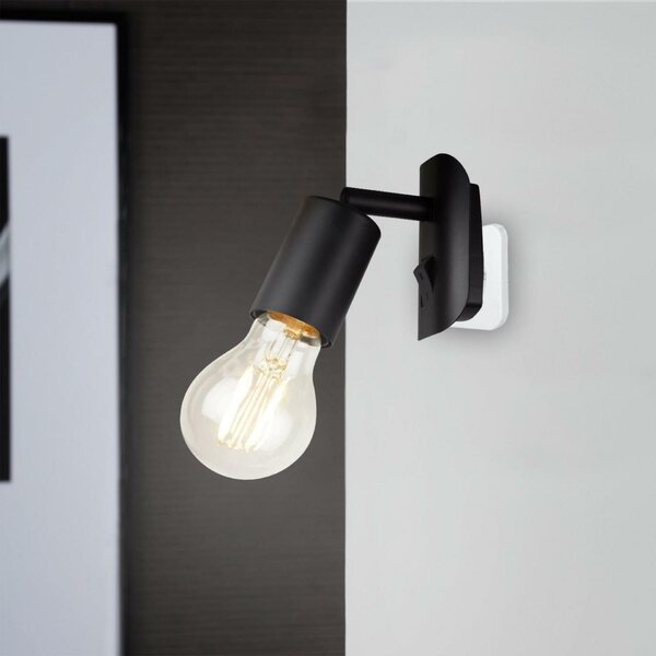 BRILONER Svítidlo do zásuvky 9,5 cm 1x E27 25W černá BRI 2602015