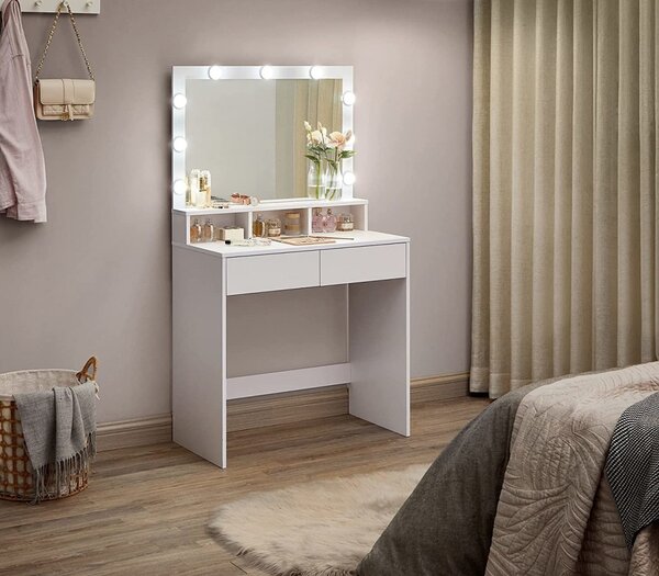 SONGMICS Kosmetický toaletní stolek Velisa 140 cm bílý