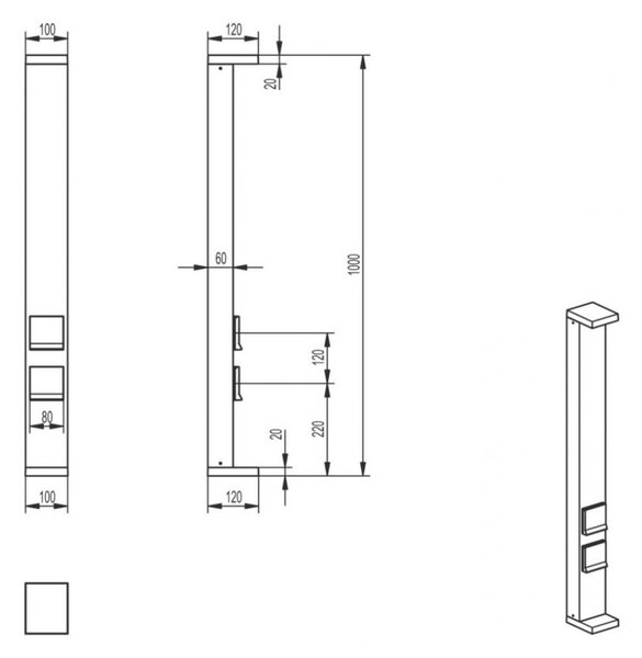 Deko-Light sloupek se zásuvkami Lerna 600, 7,4 W, 3000/4000K, 220-240V 237 lm 120 mm tmavěšedá IP 65 733071