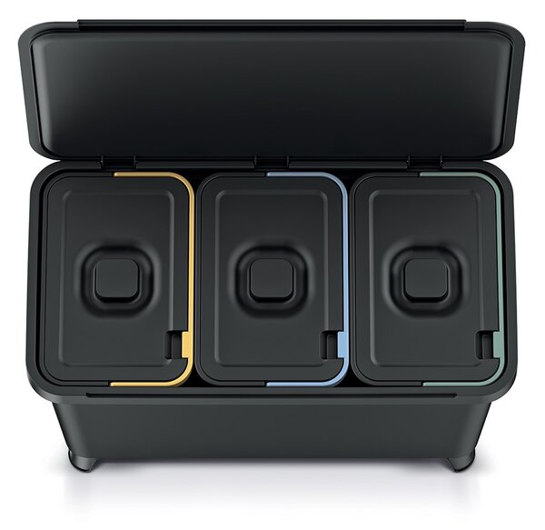 Prosperplast Odpadkový koš SYSTEMO 3x10 L černý