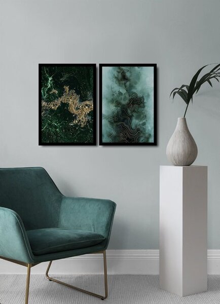 Wallity Sada nástěnných obrazů Colops 36x51 cm 2 ks zelená