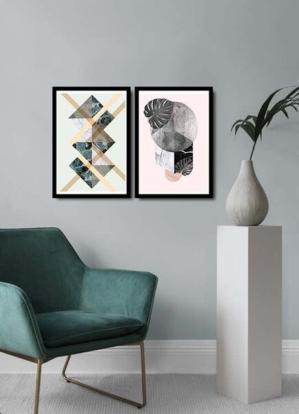 Wallity Sada nástěnných obrazů Profitola 36x51 cm 2 ks bílá/šedá