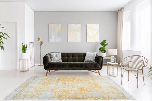 BĚHOUN, 80/150 cm, šedá, barvy zlata Kayoom - Online Only koberce & rohožky, Online Only