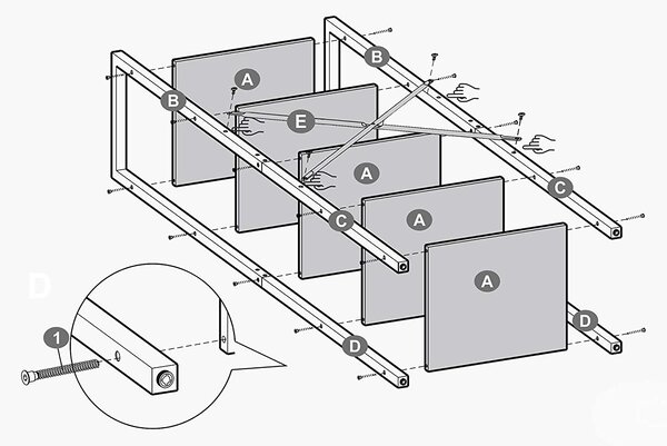 SONGMICS Stojací knihovna Vasagle Porat 40 cm hnědá/černá