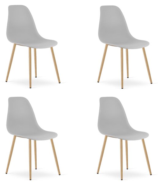 Židle WAT šedá / nohy z přírodního materiálu x 4