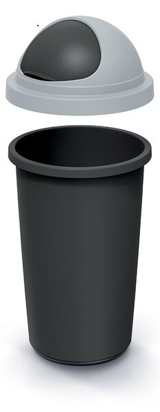 Prosperplast Odpadkový koš COMPACTO ROLL 50 L černý/světle šedý