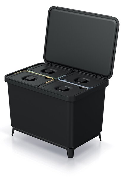 Prosperplast Odpadkový koš SYSTEMO 4x10 L černý