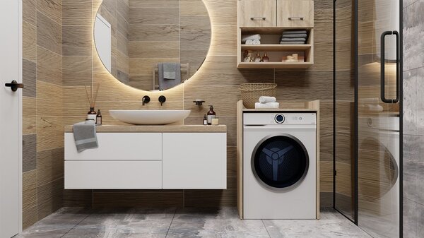 TP Living Koupelnová skříňka nad pračku Hudson dub sonoma