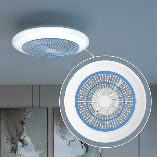 Amigo Stropní svítidlo s ventilátorem 20W+40W, 4400lm, AC 220–240, 2700–6500 K, IP20, RGB OFF bílá
