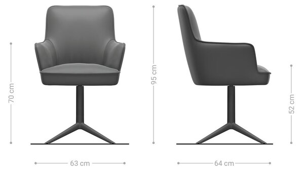 DELIFE Jídelní židle Heira-Flex s područkami bouclé měkký tmavě béžová křížová podnož bílá 360° otočný houpací funkce taštičkové pružiny