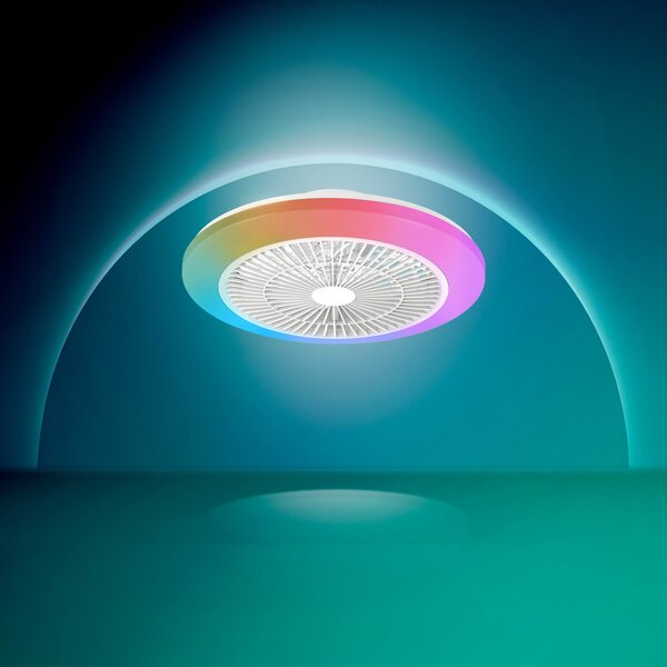 Amigo Stropní svítidlo s ventilátorem 20W+40W, 4400lm, AC 220–240, 2700–6500 K, IP20, RGB OFF bílá