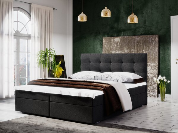 Moderní postel 140x200 STIG II s úložným prostorem - antracit