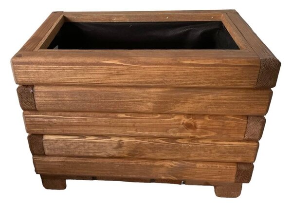 Dřevěný zahradní květináč AKSAMIT, teak, 400x250x300 (Krásné zpracování!)