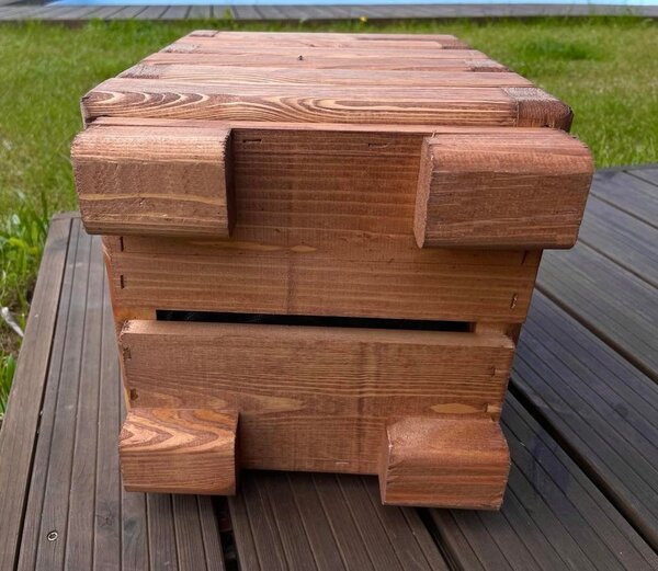 Dřevěný zahradní květináč AKSAMIT, teak, 250x250x350 (Krásné zpracování)