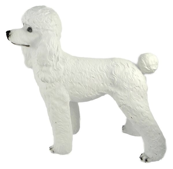 Pudl bílý – realistická soška psa 29 cm