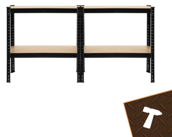 Bigstren 27341 Kovový skladovací regál, 4 police, 150 x 75 x 30 cm, 700 kg, černý