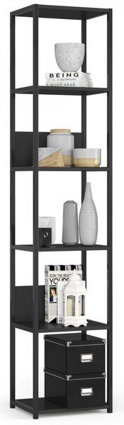 Ak furniture Knihovna Loft s kovovým rámem 40 cm černá