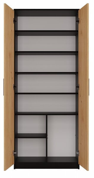 TP Living Knihovna OLIV 2D antracit/dub artisan