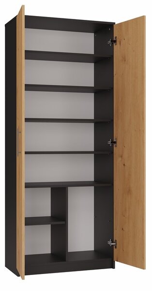 TP Living Knihovna OLIV 2D antracit/dub artisan