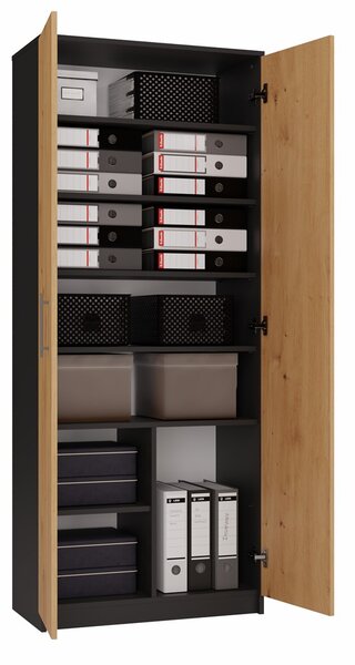 TP Living Knihovna OLIV 2D antracit/dub artisan