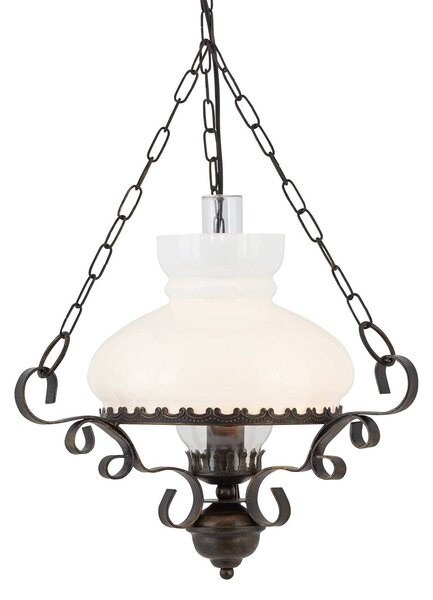 Searchlight Oil Lantern - visící lampa s prastarým šarmem, stmívatelný, Černá, Obývací pokoj / jídelna, kov, Starožitný