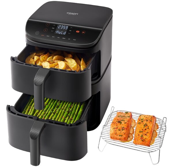 Cosori Dvouzónová horkovzdušná fritéza Turbo Tower Caf-Dc121-Aeur, 10,8 l (100412030)