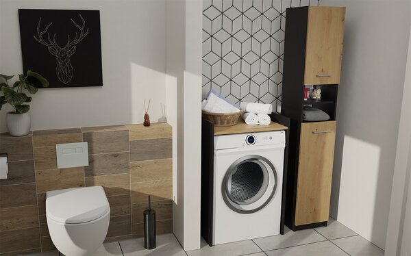 TP Living Koupelnová skříňka nad pračku POLA antracit/dub artisan