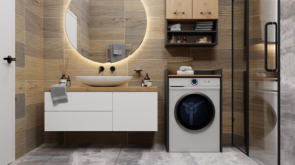 TP Living Koupelnová skříňka nad pračku POLA antracit/dub artisan