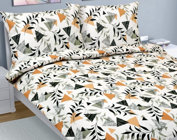 BELLATEX Povlečení krep na dvoudeku Krémová,Oranžová,Šedá 1ks 180x200, 2ks 70x90 cm