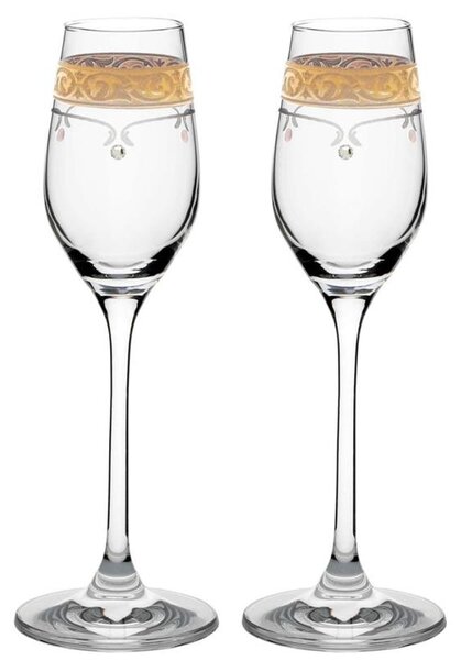SWAROVSKI ROYAL GOLD SKLENICE NA LIKÉR 95ML SADA 2KS