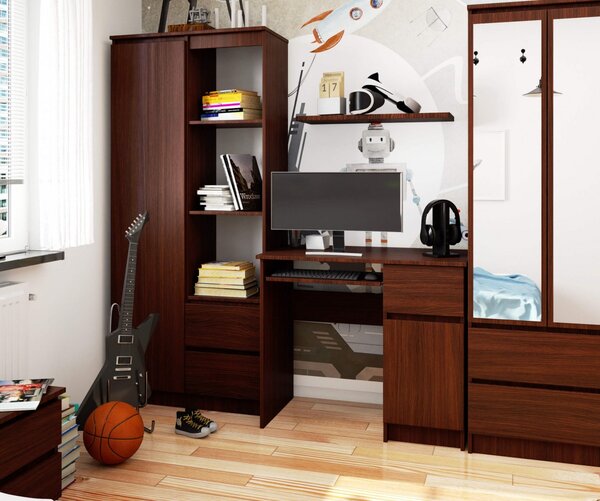 Ak furniture Psací stůl PIKSEL 90 cm wenge pravý