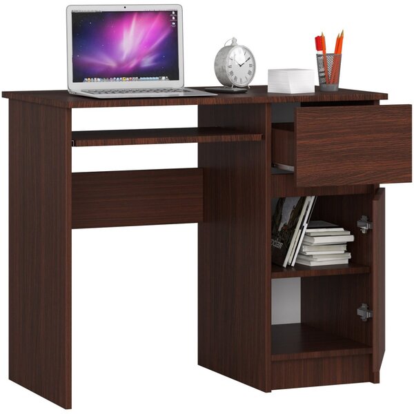 Ak furniture Psací stůl PIKSEL 90 cm wenge pravý