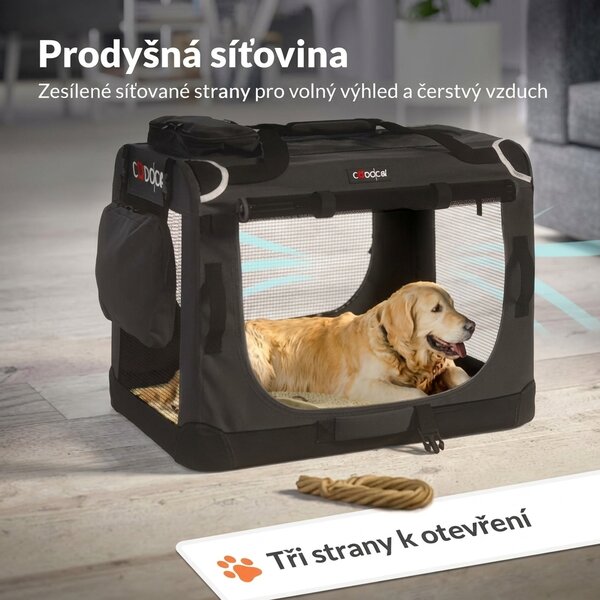 Skládací cestovní box pro psy XXXL, antracitový 109447