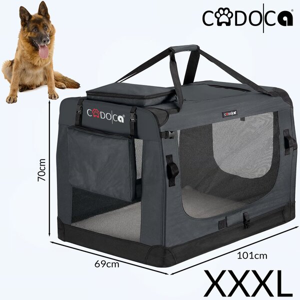 Skládací cestovní box pro psy XXXL, antracitový 109447