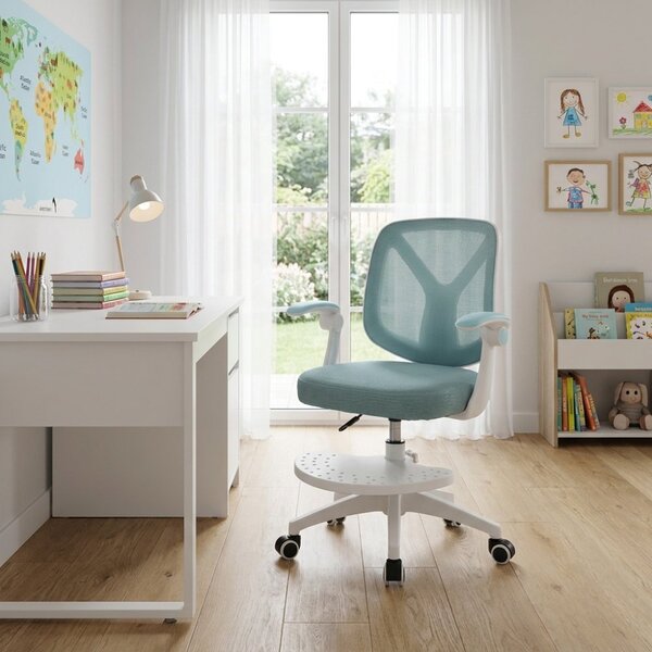 Dětská otočná židle Neoseat JUNI 010 s podnoží — látka, modrá