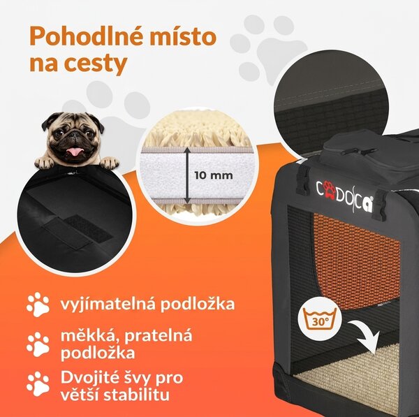Skládací cestovní box pro psy XXXL, antracitový 109447