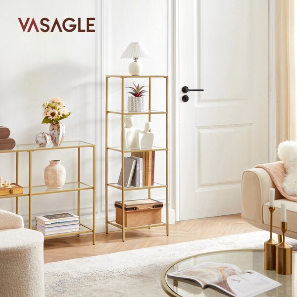 SONGMICS Regál Vasagle Vondrow 124,5 cm zlatý