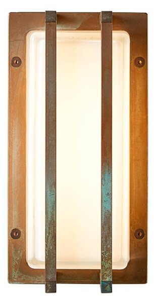 Moretti Luce Venkovní nástěnné Ice Cubic 3413, mosaz antická, stmívatelný, Bronz / starožitná mosaz, Mosaz