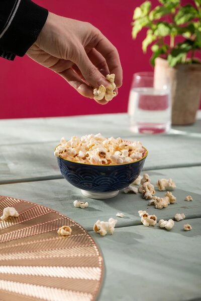 Kameninová Miska 250 ml 12 cm Mikasa na Snídaně, Müsli, Rýži a Dipy - červeno-modrý obloukový vzor MKNBOWL27