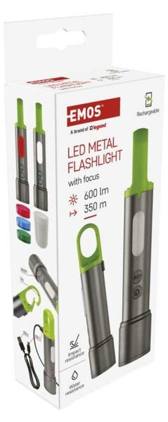 EMOS LED nabíjecí kovová svítilna, 600 lm, 1 200 mAh P3118